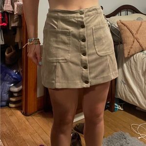 Tan mini skirt